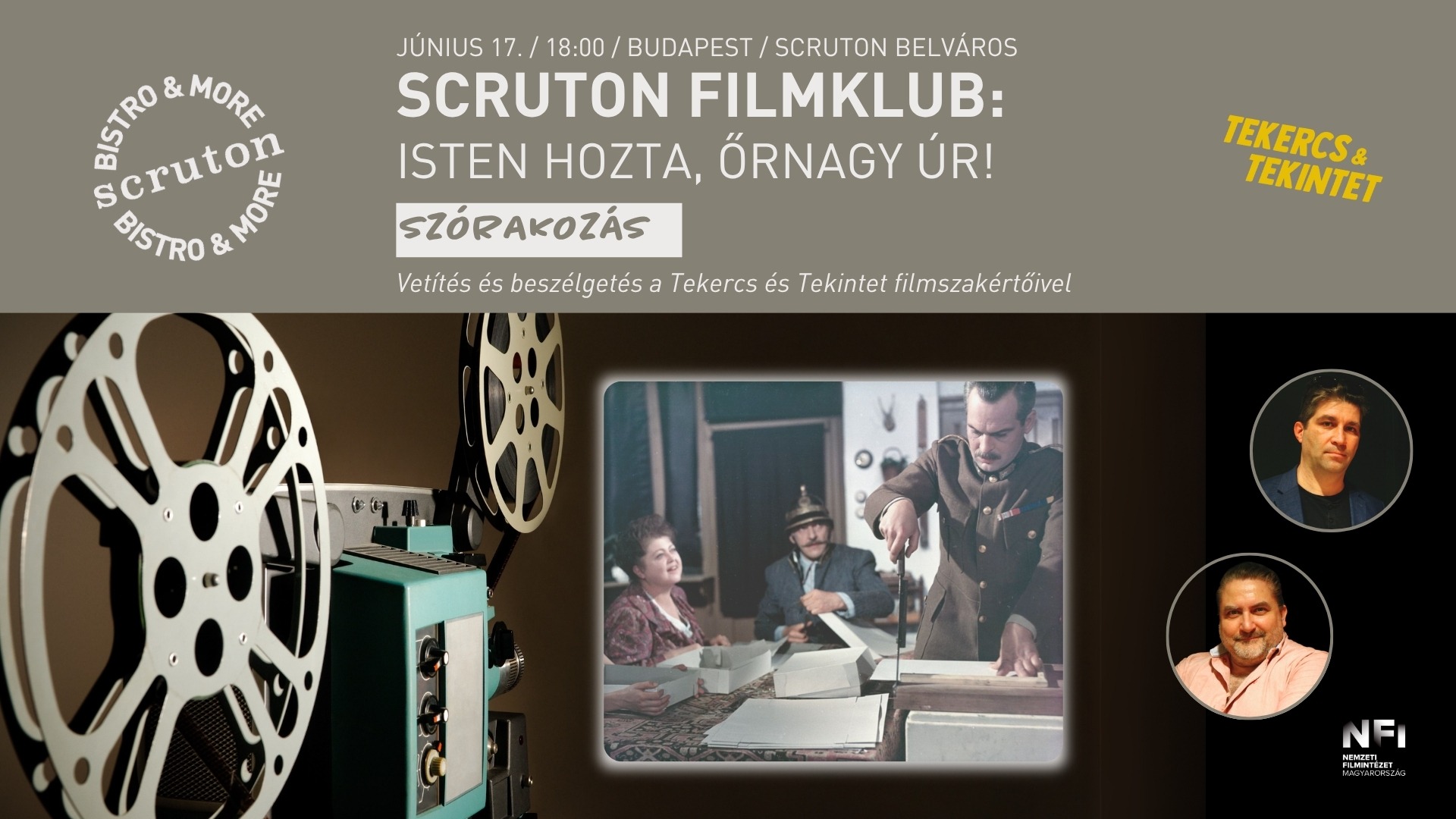 Scruton Filmklub: Isten hozta, őrnagy úr! - Vetítés és beszélgetés a Tekercs és Tekintettel