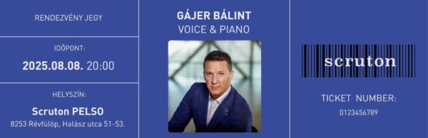 08.08. Gájer Bálint: Voice & Piano jegy