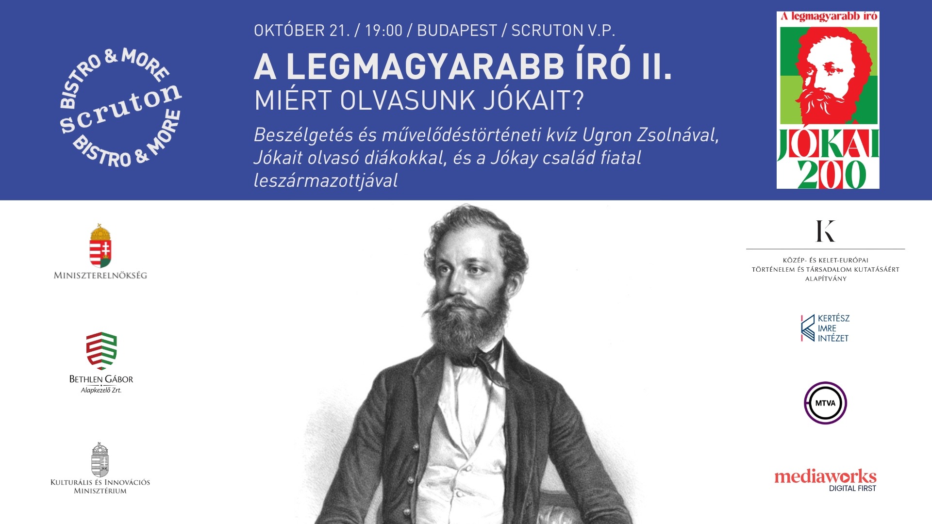 A legmagyarabb író: Miért olvasunk Jókait? - Beszélgetés és művelődéstörténeti kvíz