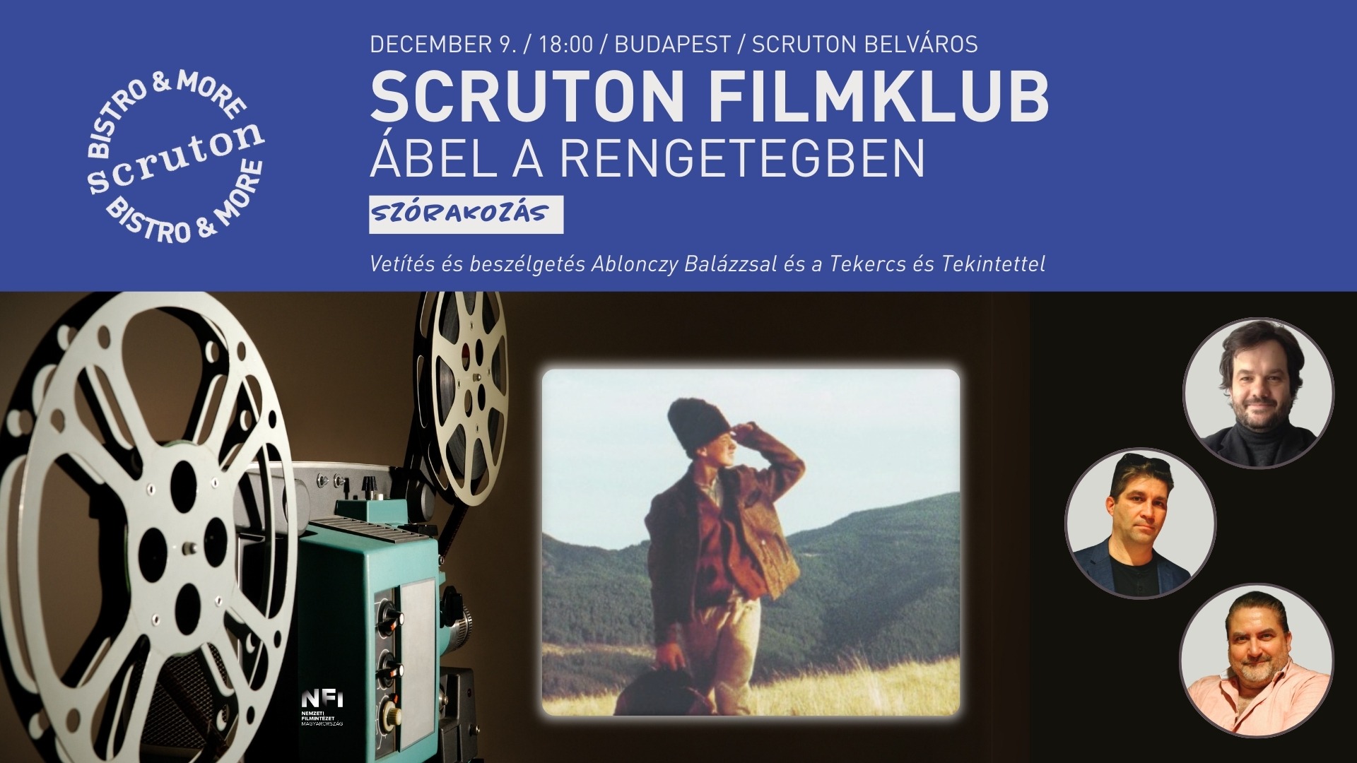 Scruton Filmklub: Ábel a rengetegben (vetítés és beszélgetés Ablonczy Balázs történésszel)