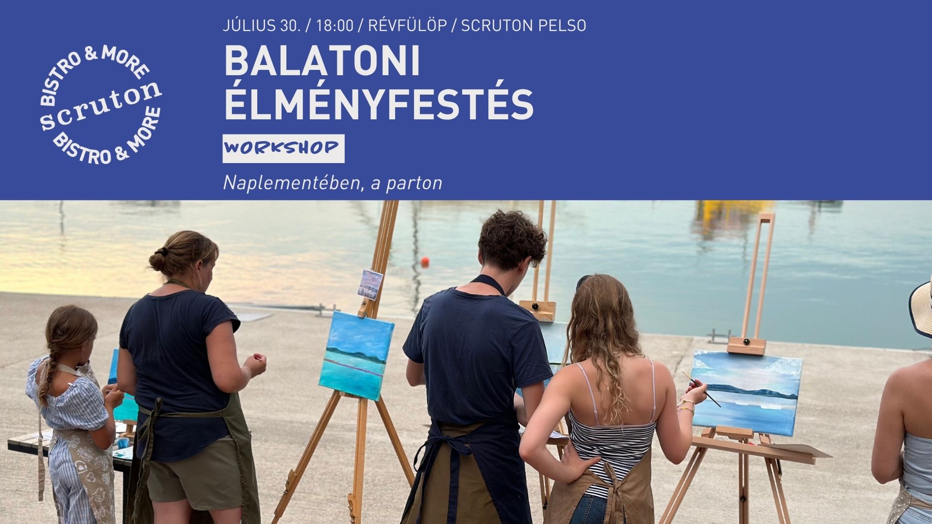 Balatoni élményfestés: Naplementében, a parton